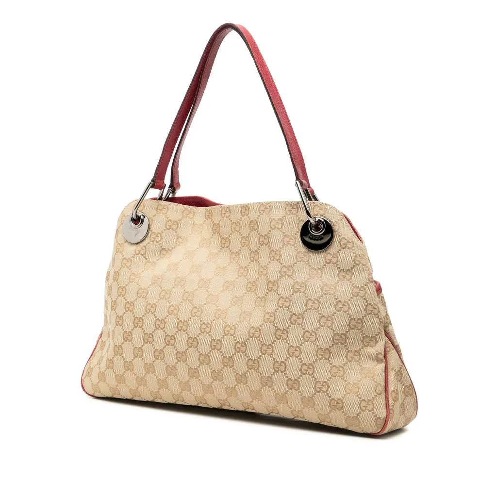 Gucci GG Canvas Eclipse Shoulder Bag Beige Canvas Very good - Back View