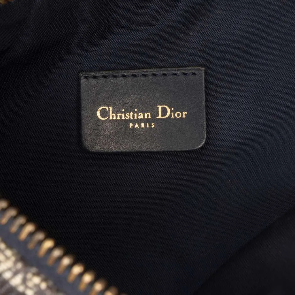 Dior Mini Diorissimo Canvas Saddle Pochette Blue Canvas Very good - Box View