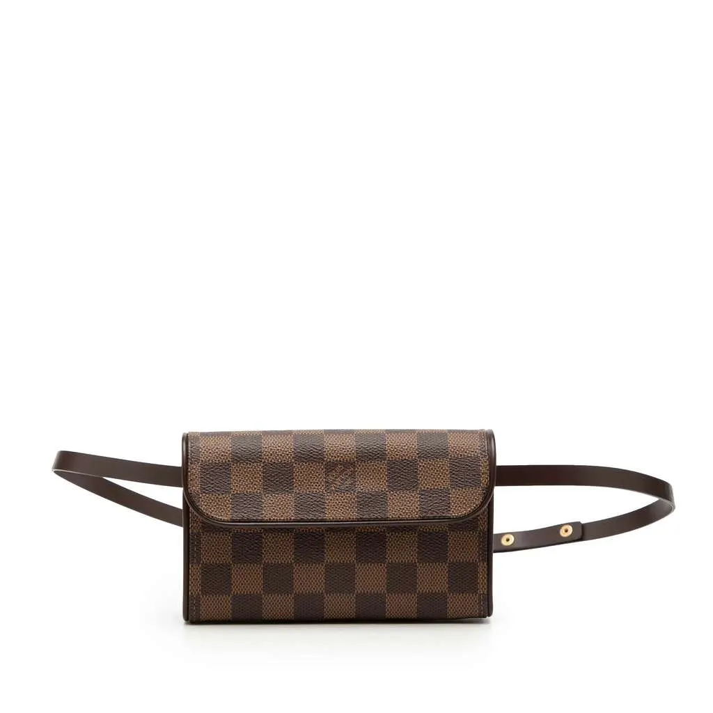 Louis Vuitton Damier Ebene Pochette Florentine Brown Very good - Front View