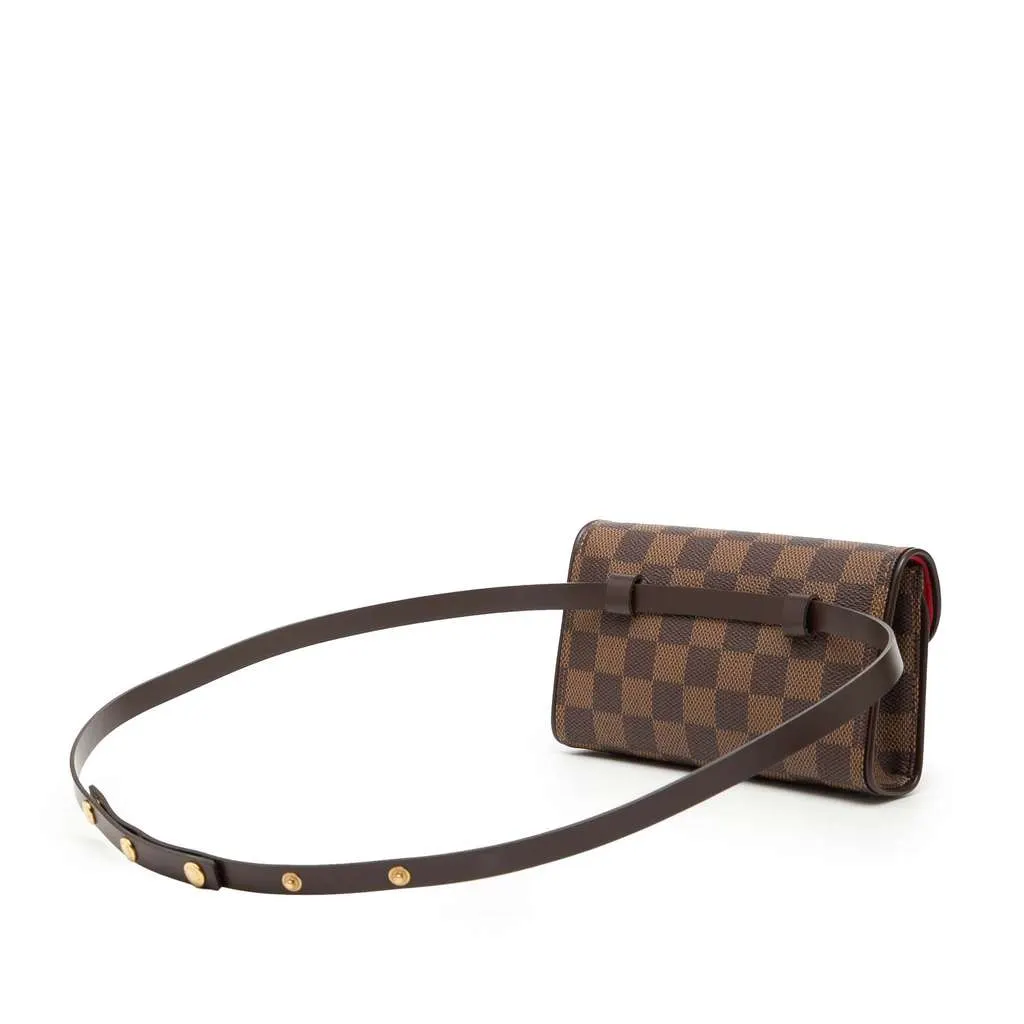 Louis Vuitton Damier Ebene Pochette Florentine Brown Very good - Back View