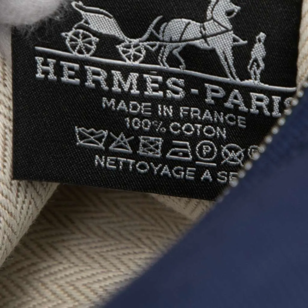 Hermès Large Toile Bride A Brac H Pavillon Case Blue Canvas Very good - Box View
