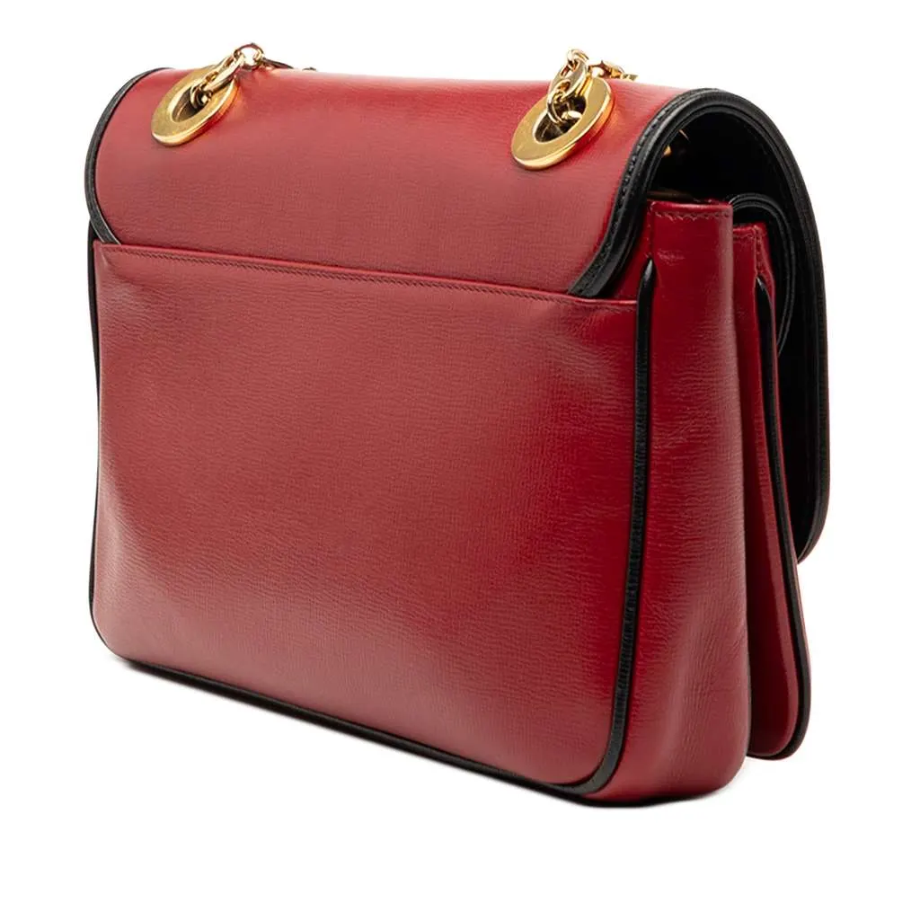 Gucci Small Leather Marina Chain Shoulder Bag Red Leather Very good - Back View
