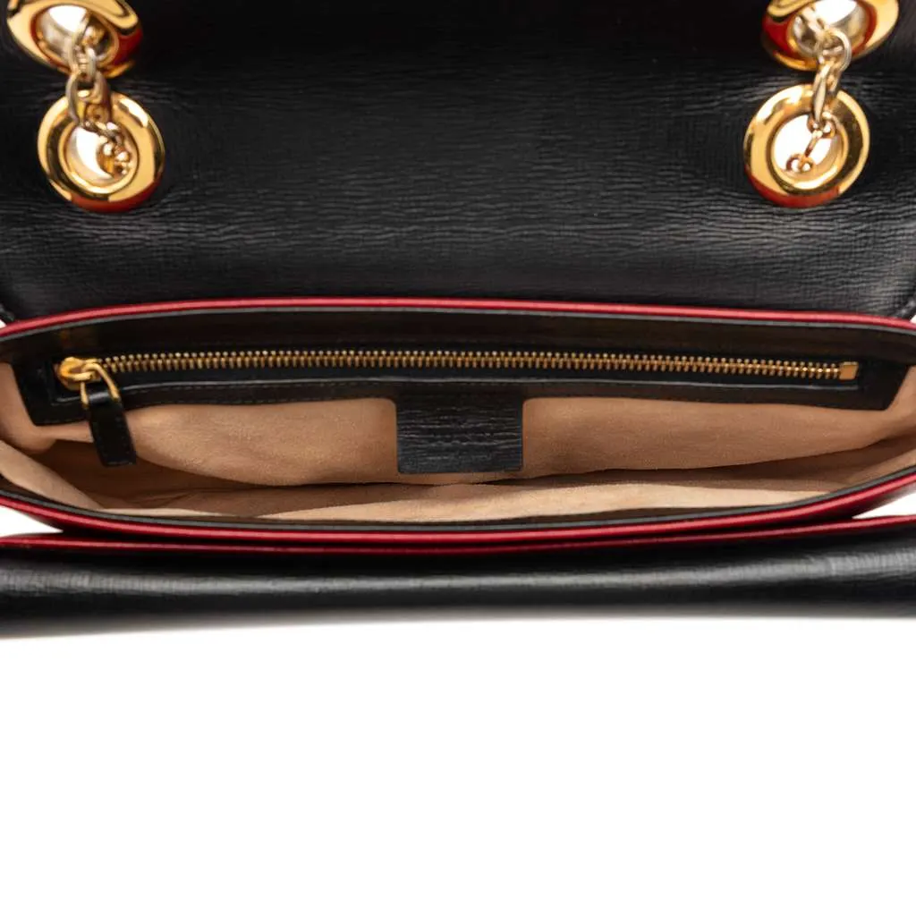 Gucci Small Leather Marina Chain Shoulder Bag Red Leather Very good - Model View