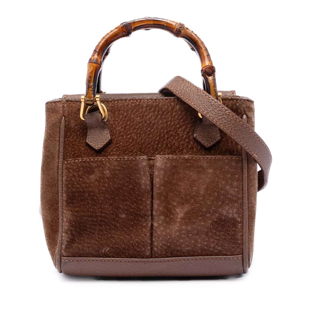 Gucci Mini Suede Bamboo Satchel