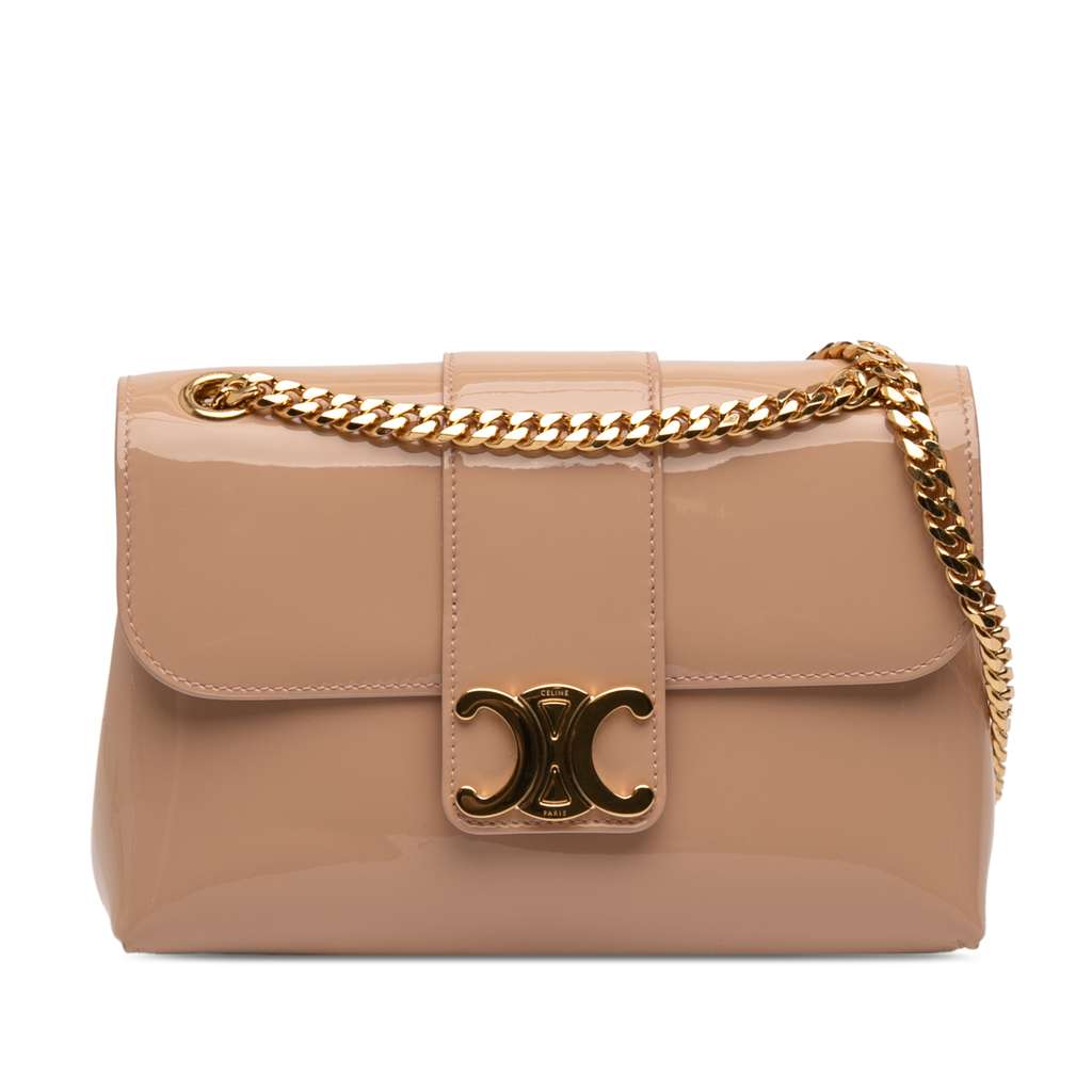 Celine حقيبة كتف بسلسلة من طراز Teen Patent Triomphe Victoire