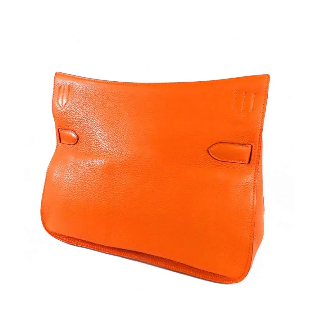 Hermès Clemence Jypsiere 34 Orange Leather Very good - Back View