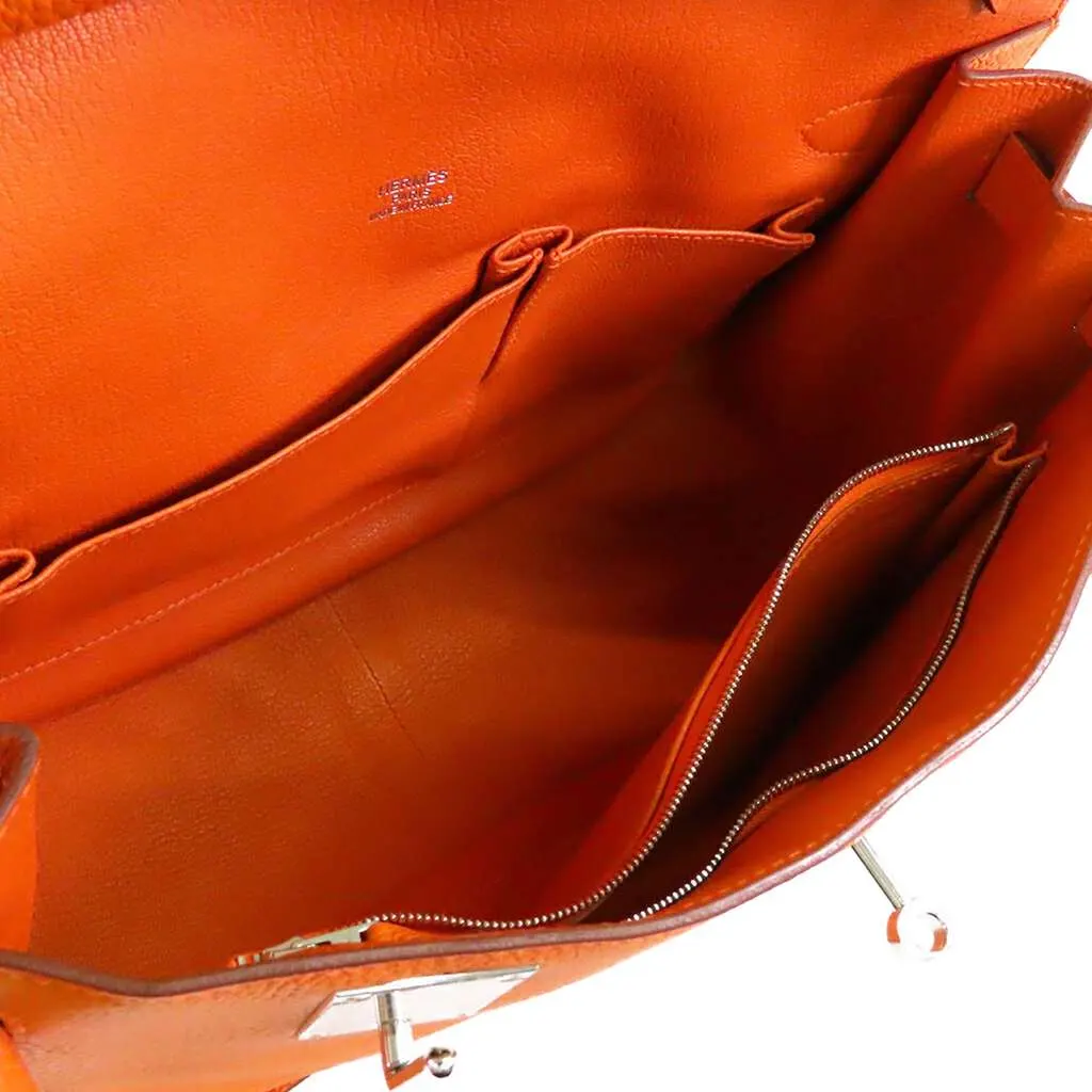 Hermès Clemence Jypsiere 34 Orange Leather Very good - Model View