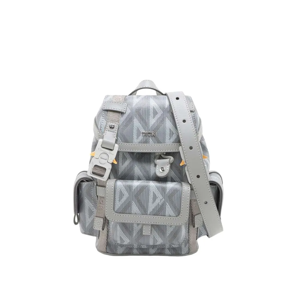 Dior Mini Coated Canvas CD Diamond Hit The Road Backpack Grey Canvas Very good - Front View
