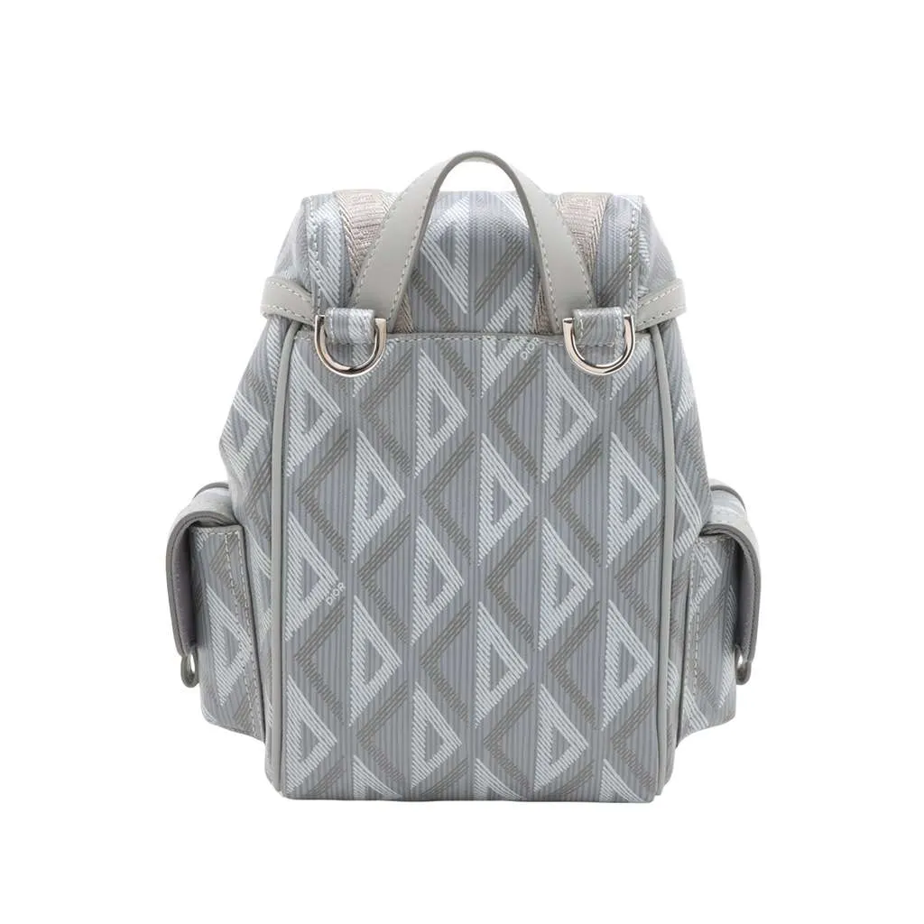 Dior Mini Coated Canvas CD Diamond Hit The Road Backpack Grey Canvas Very good - Back View