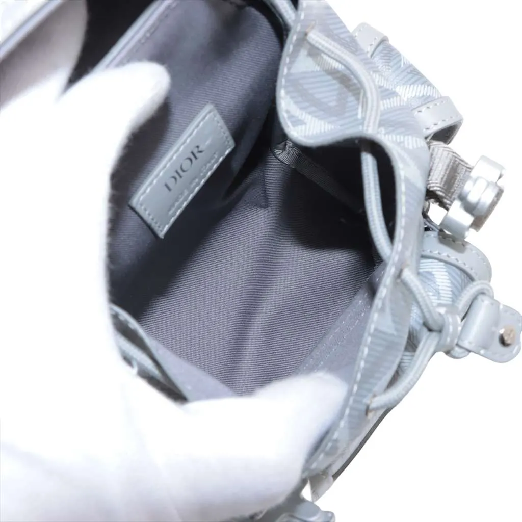 Dior Mini Coated Canvas CD Diamond Hit The Road Backpack Grey Canvas Very good - Inside View