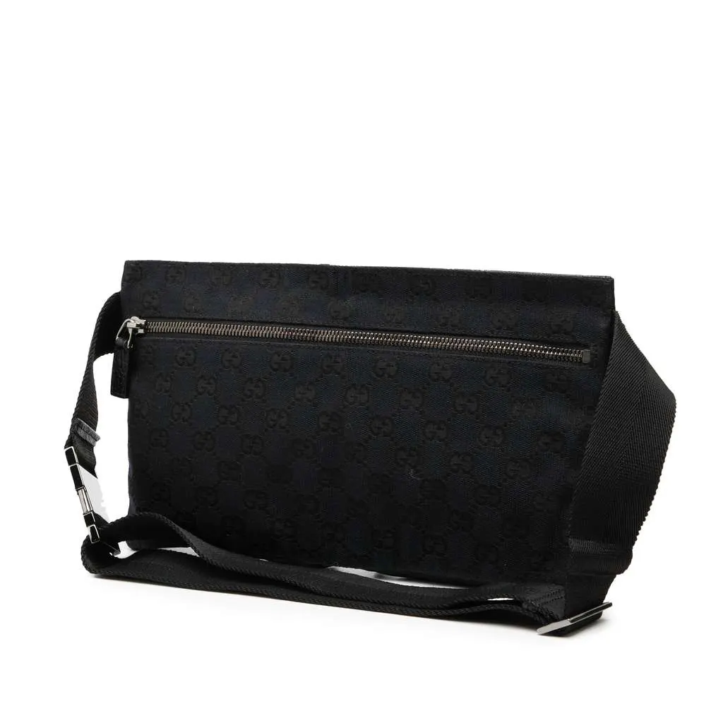 Gucci GG Canvas Double Pocket Belt Bag Blue Canvas Very good - Back View