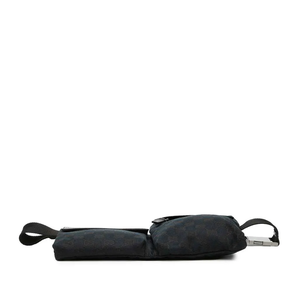 Gucci GG Canvas Double Pocket Belt Bag Blue Canvas Very good - Inside View