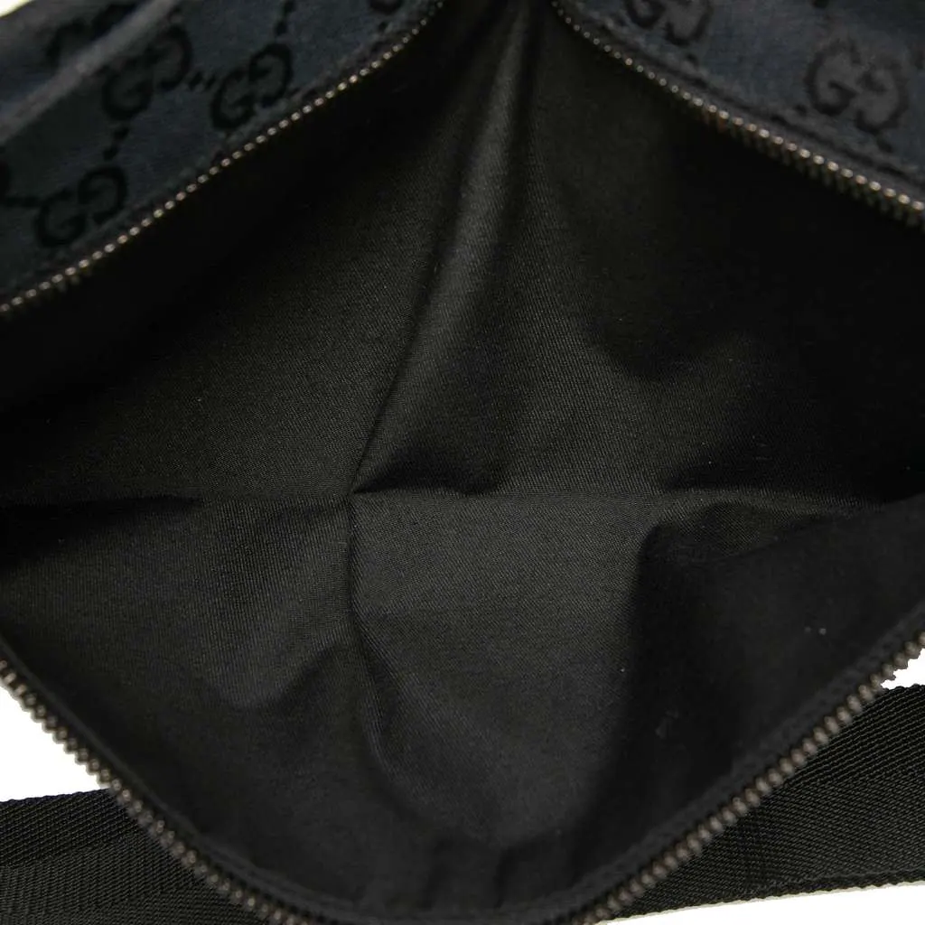 Gucci GG Canvas Double Pocket Belt Bag Blue Canvas Very good - Model View