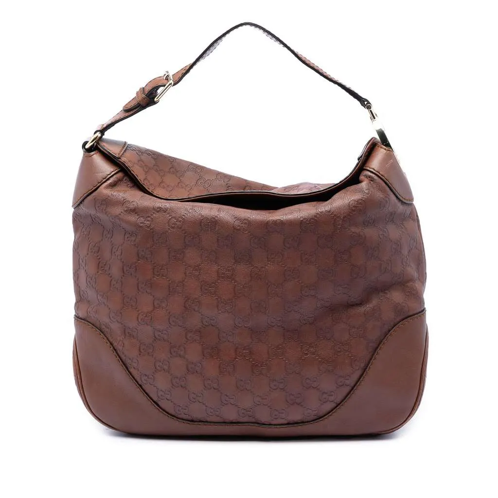Gucci Guccissima Charlotte Hobo Brown Leather Very good - Front View