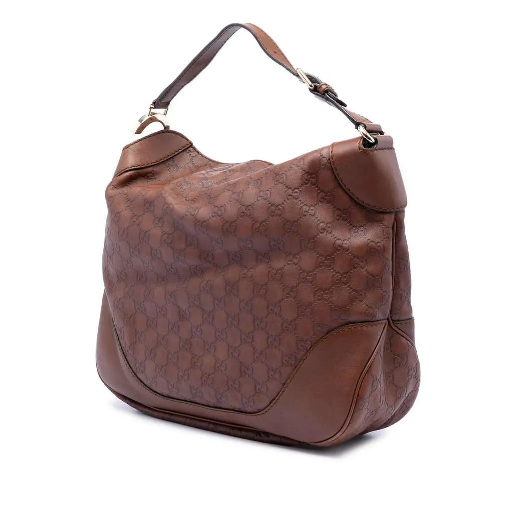 Gucci Guccissima Charlotte Hobo Brown Leather Very good - Back View