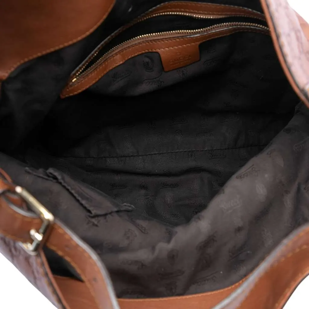 Gucci Guccissima Charlotte Hobo Brown Leather Very good - Model View