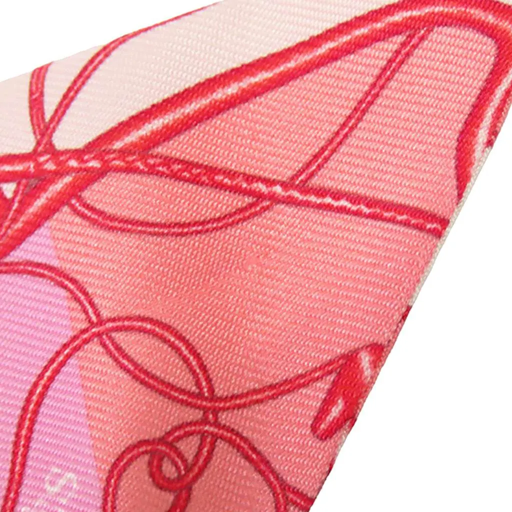 Hermès Coup de Fouet Au Bloc Silk Twilly Scarf Pink Silk Very good - Inside View