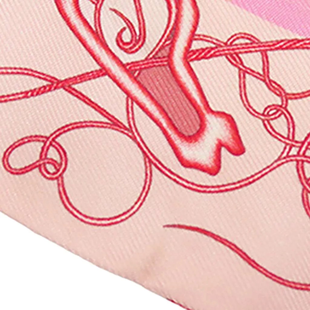 Hermès Coup de Fouet Au Bloc Silk Twilly Scarf Pink Silk Very good - Box View
