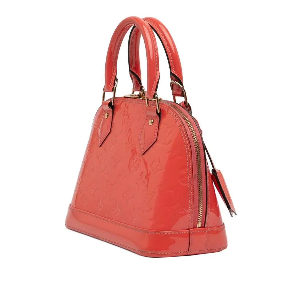 Louis Vuitton Monogram Vernis Alma BB Orange Leather Very good - Back View