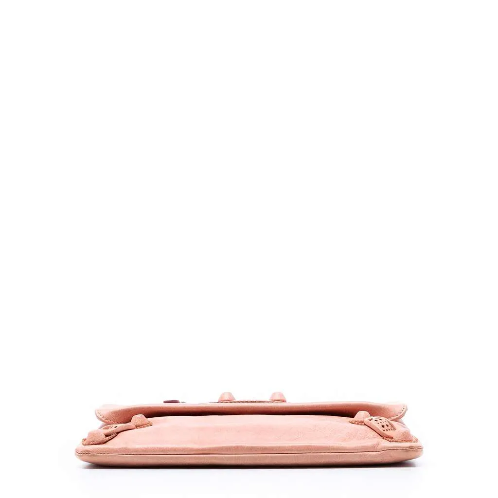 Balenciaga Lambskin Motocross Giant 21 Brogues Envelope Clutch Pink Leather Very good - Inside View