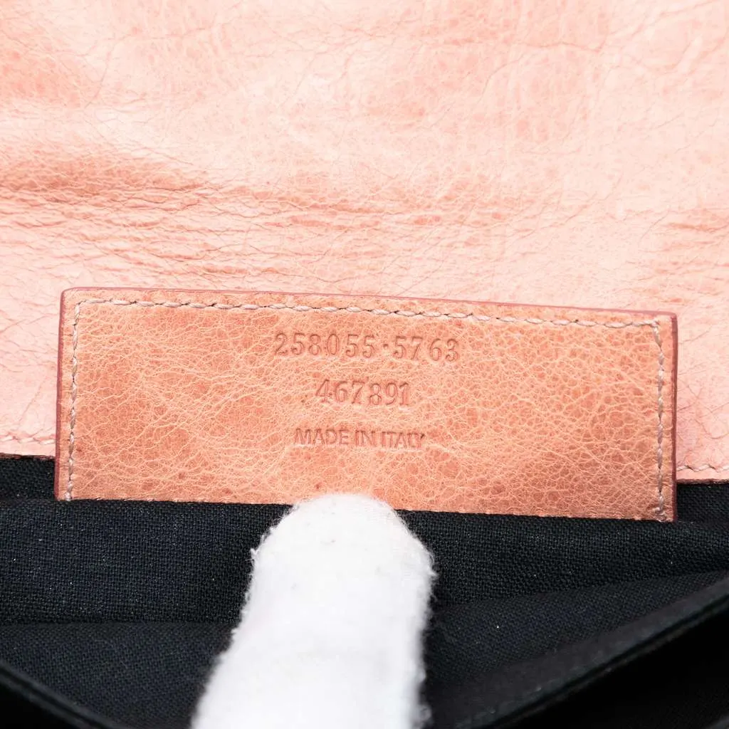 Balenciaga Lambskin Motocross Giant 21 Brogues Envelope Clutch Pink Leather Very good - Box View