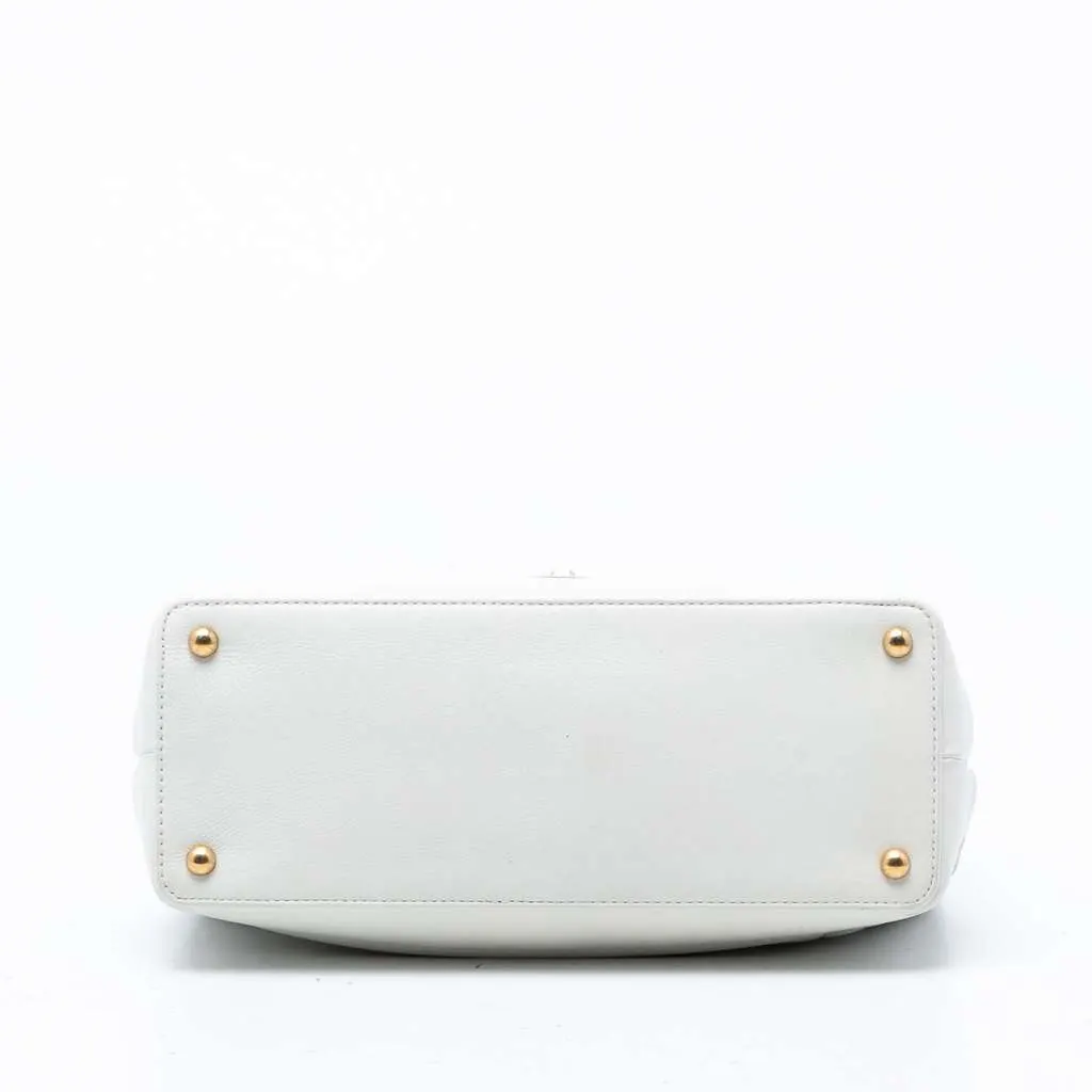 Chanel Medium Caviar Globe Trotter Flap White Leather Very good - Inside View