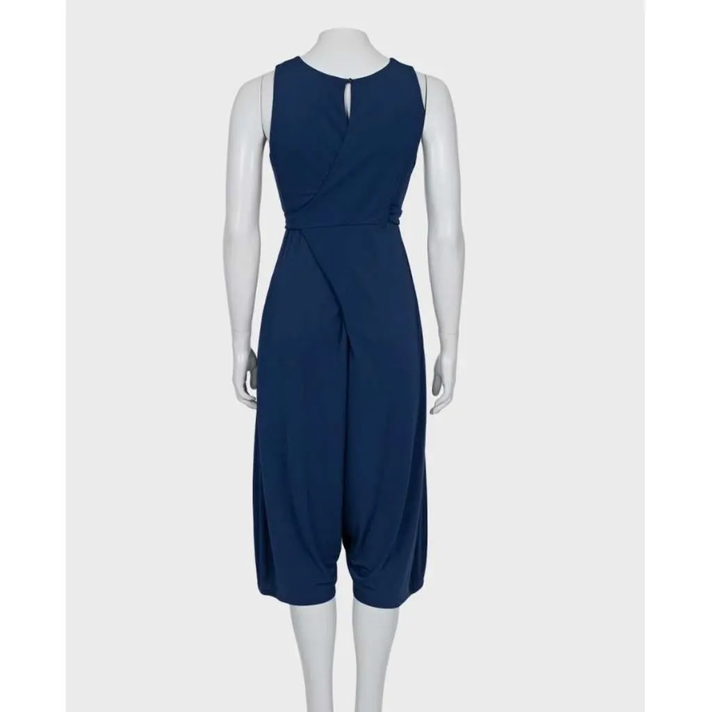Saint Laurent Viscose Tie Waist Jumpsuit Size Blue Very good - Inside View