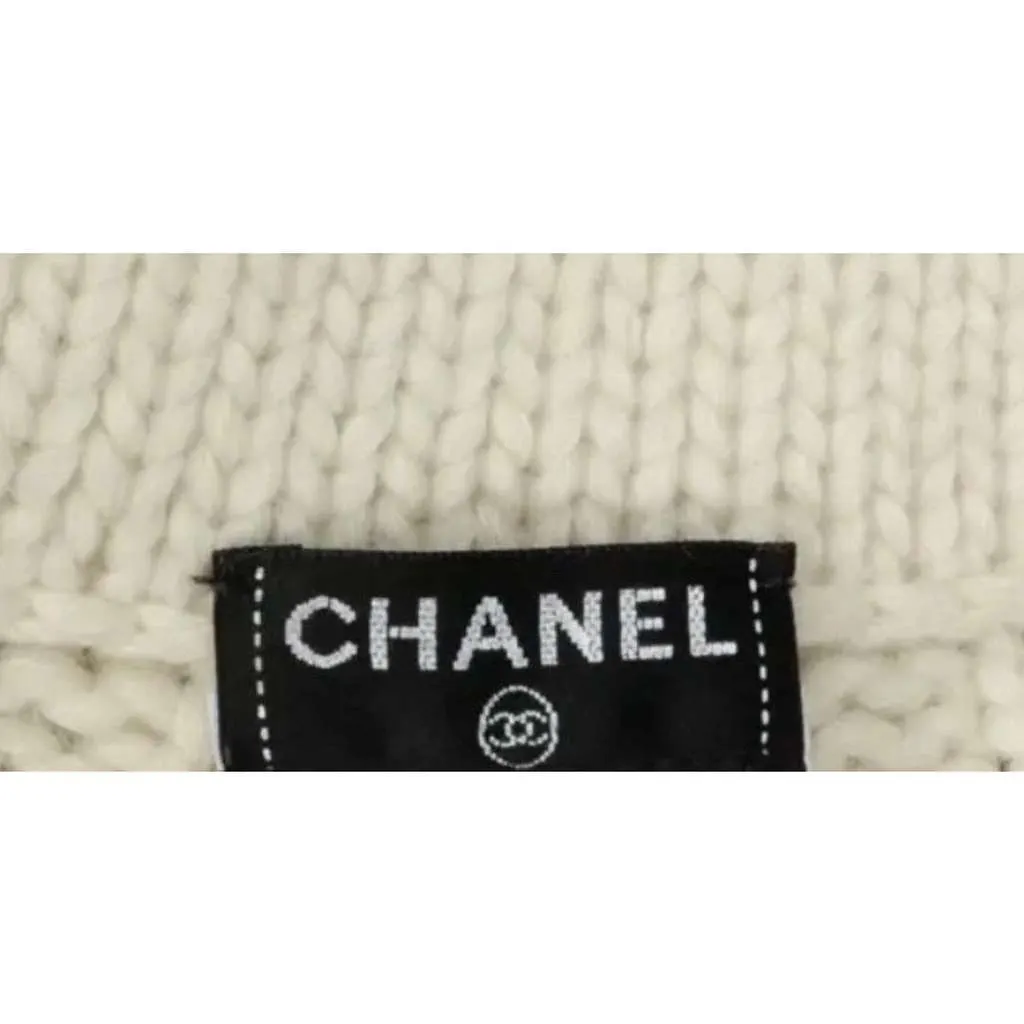 Chanel 2009 Knit Dress White Wool Very good - Back View