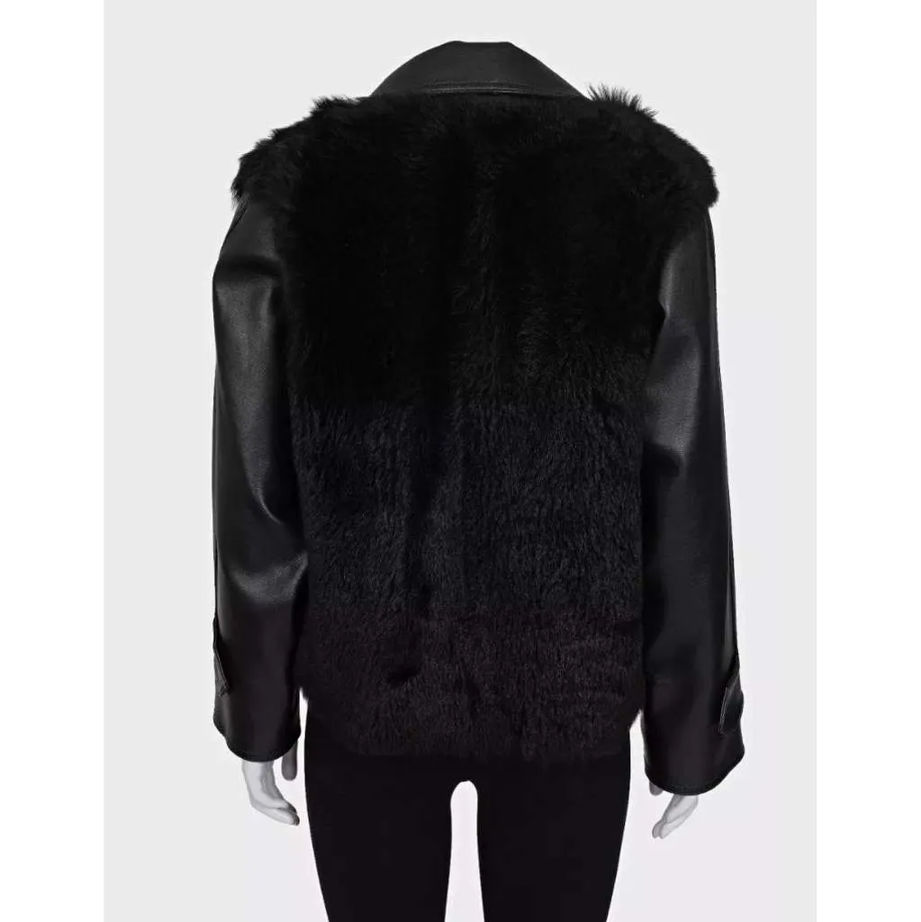 Balmain Lambskin Jacket Black Leather Very good - Inside View