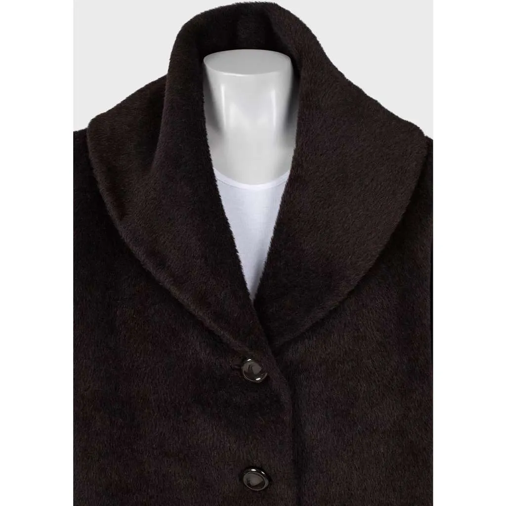 Max Mara Teddy Coat Brown Wool Very good - Model View