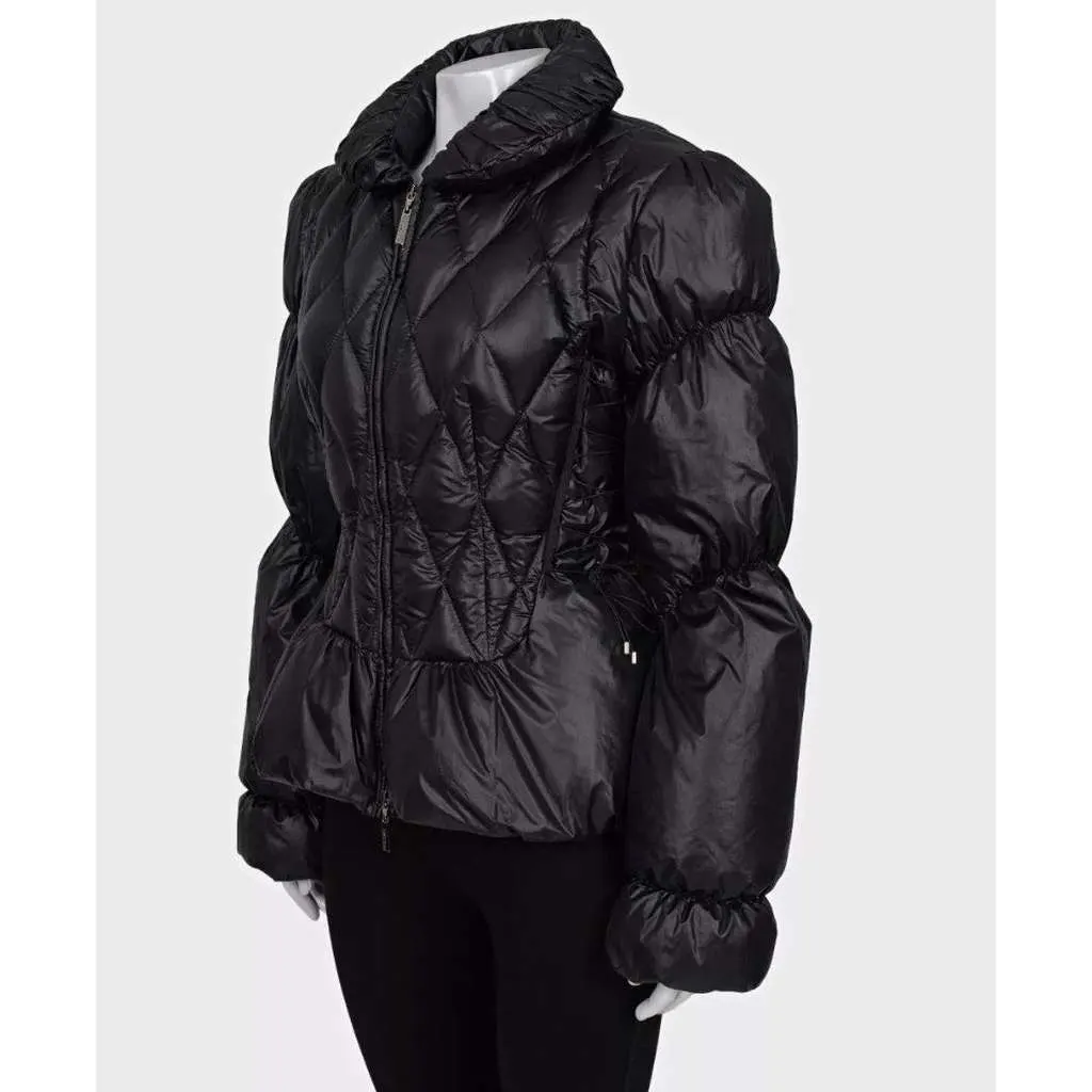 Roberto Cavalli Quilted Lace Up Jacket Black Lace Very good - Back View
