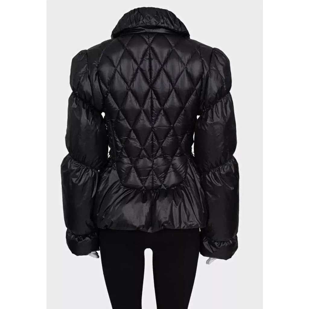 Roberto Cavalli Quilted Lace Up Jacket Black Lace Very good - Inside View