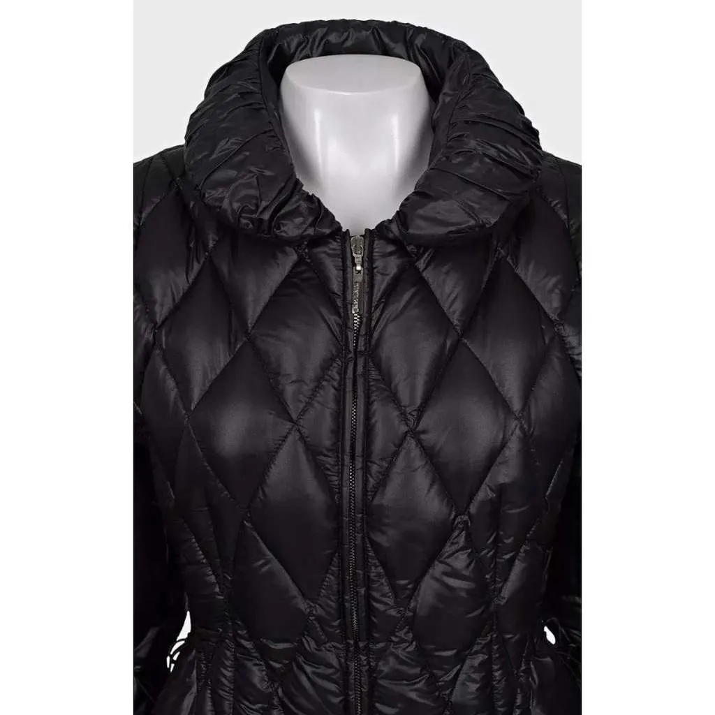 Roberto Cavalli Quilted Lace Up Jacket Black Lace Very good - Model View