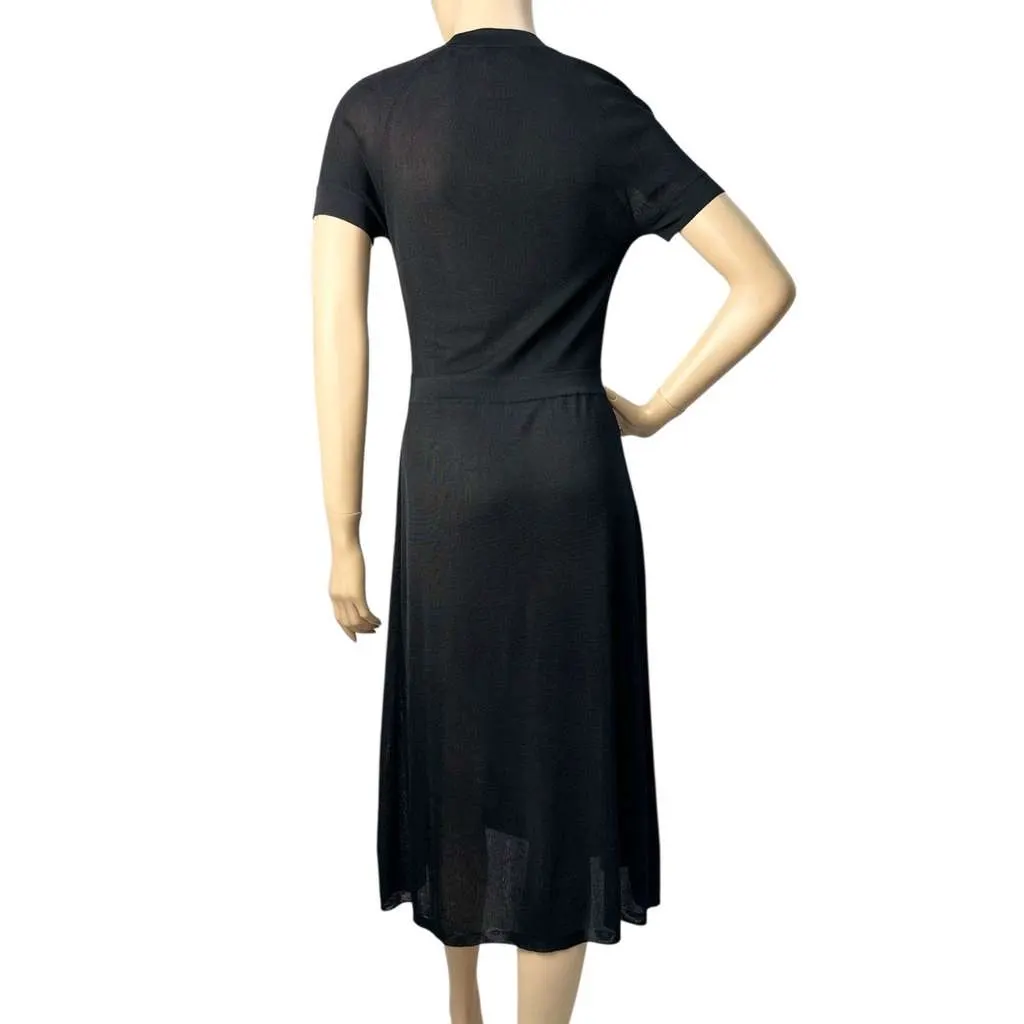 Chanel Knitted Midi Dress Black Cotton Very good - Back View