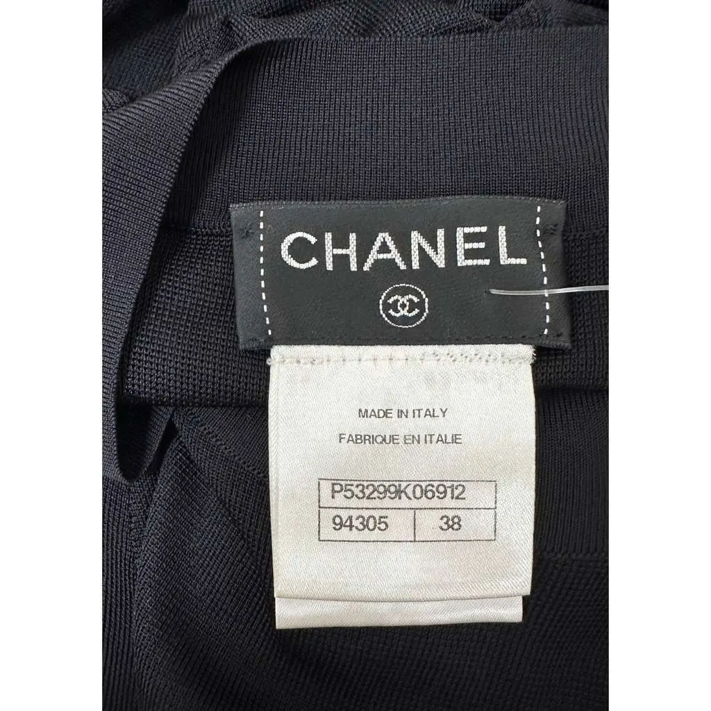 Chanel Knitted Midi Dress Black Cotton Very good - Inside View