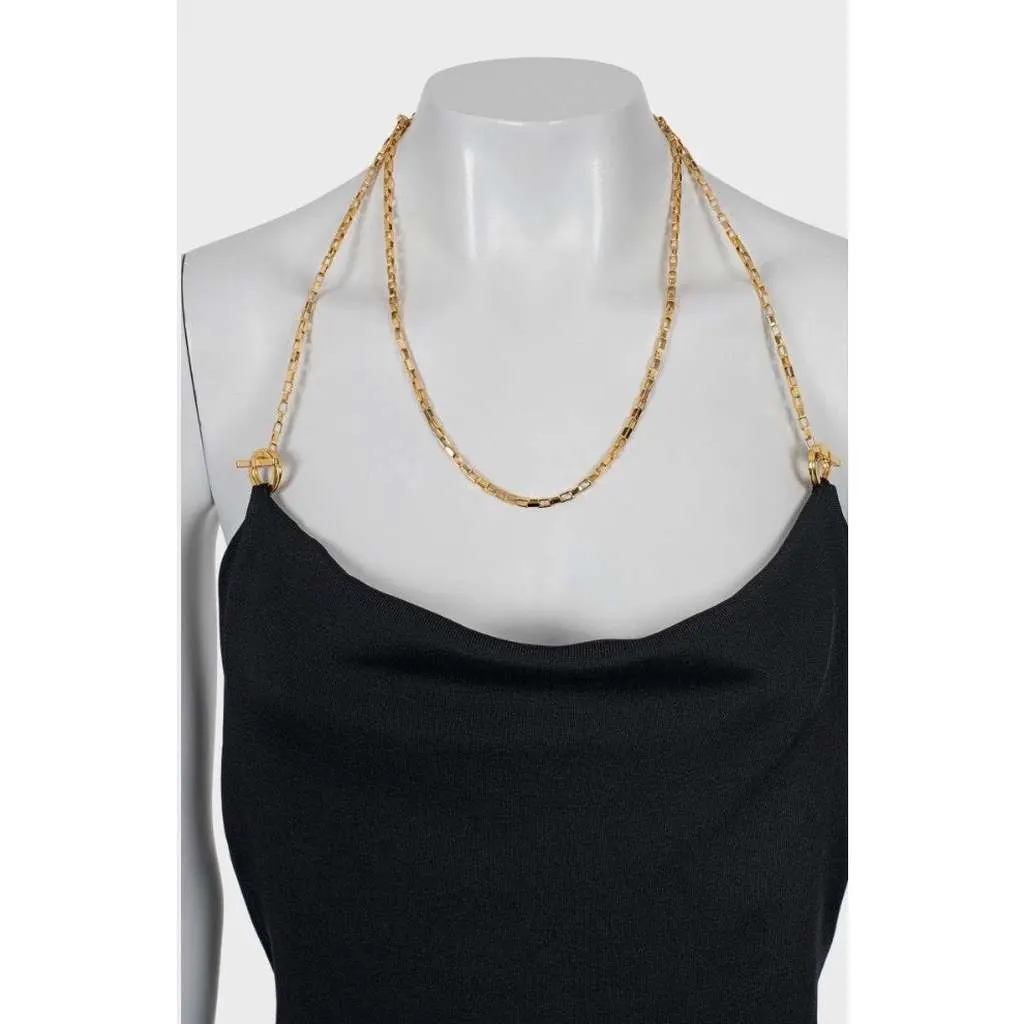 Bottega Veneta Maxi Dress Black Very good - Model View