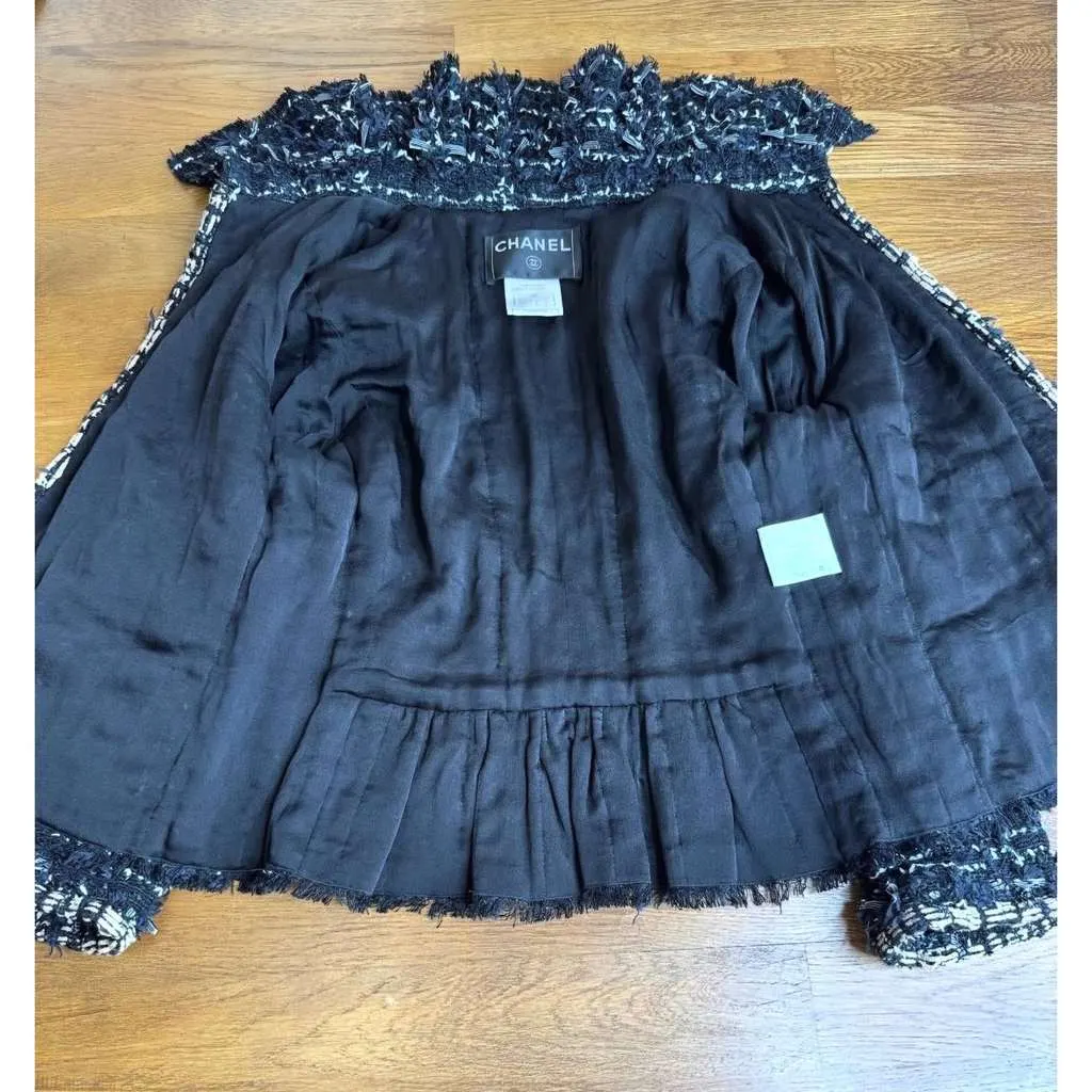 Chanel SS06 Fantasy Rope Trim Jacket Black Tweed Very good - Inside View