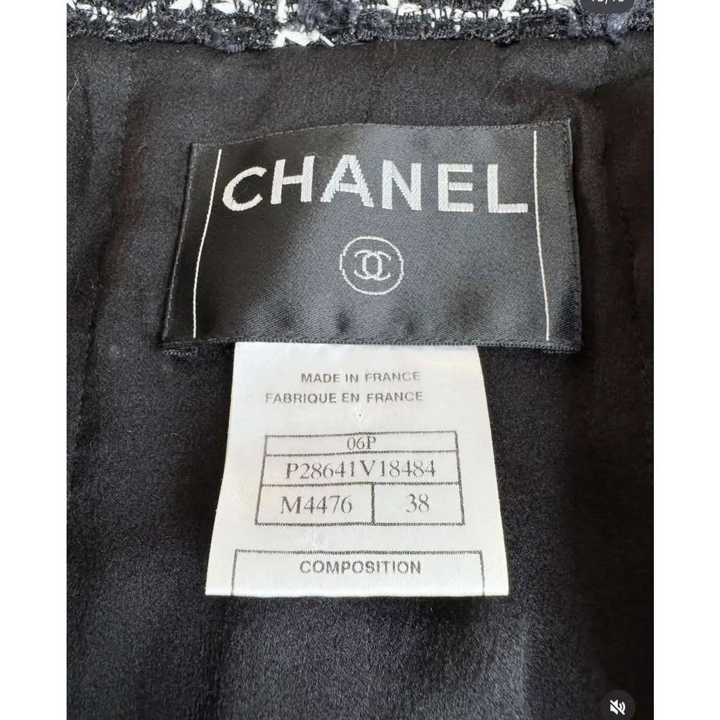 Chanel SS06 Fantasy Rope Trim Jacket Black Tweed Very good - Box View