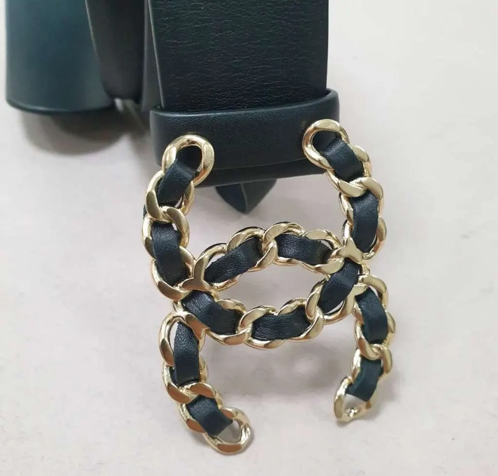 Chanel Lambskin Chain CC Belt Black Very good - Back View