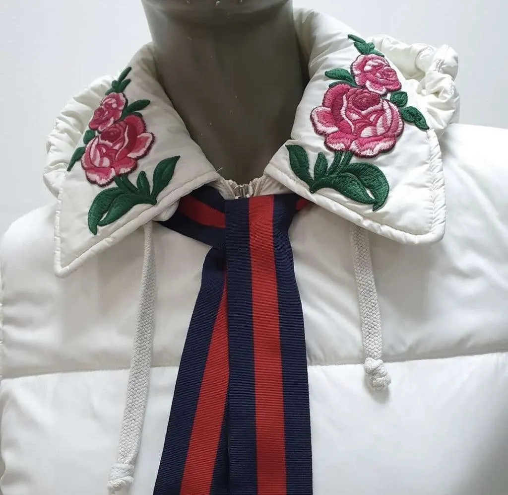Gucci Collar Vest Puffer Jacket White Cotton Very good - Inside View