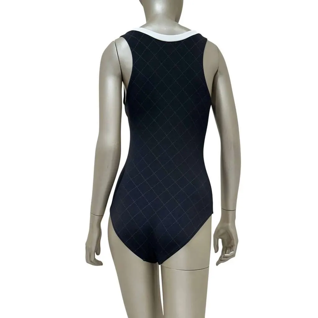Chanel 2015 Colorblock One Piece Swimsuit Black Very good - Back View