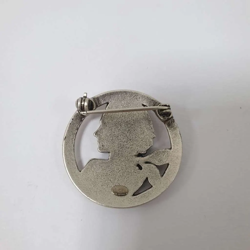 Chanel Mademoiselle Brooch Silver Very good - Back View