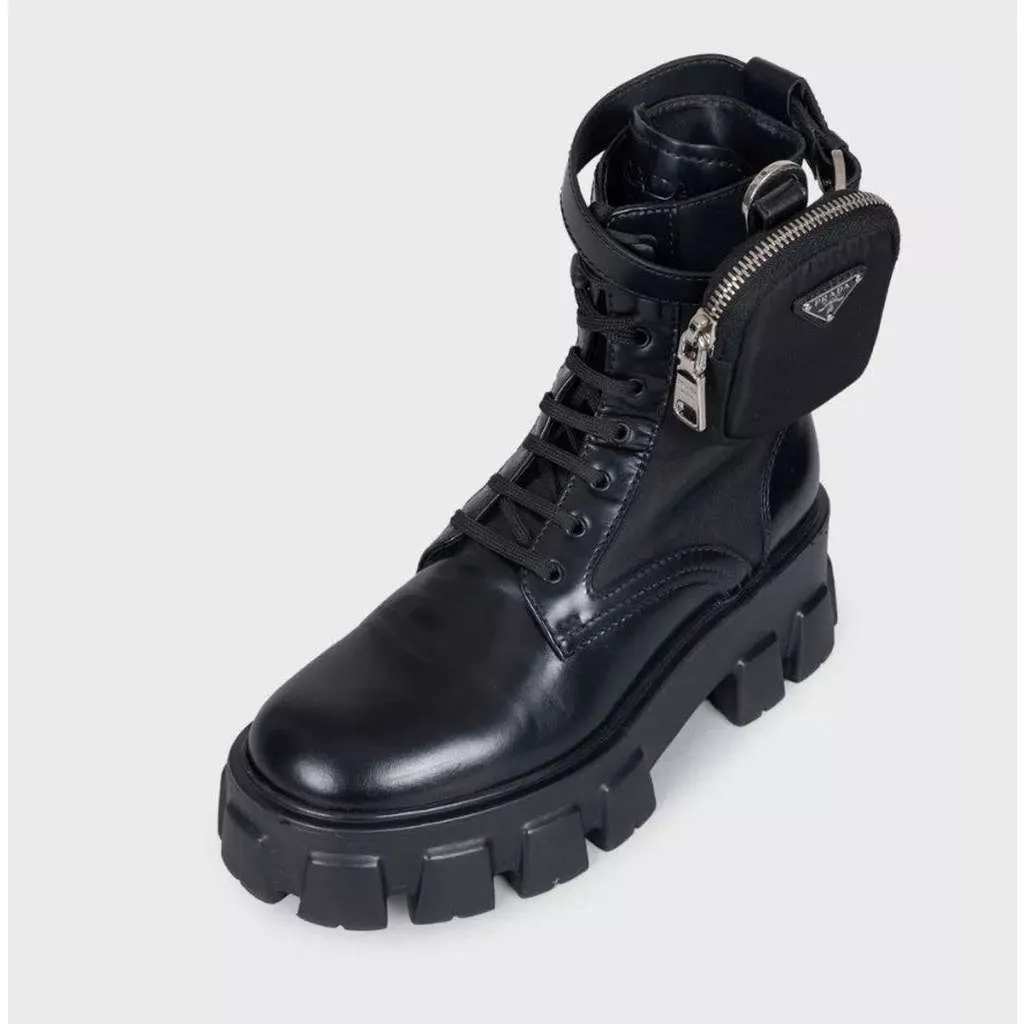 Prada Monolith Boots Black Leather Very good - Inside View
