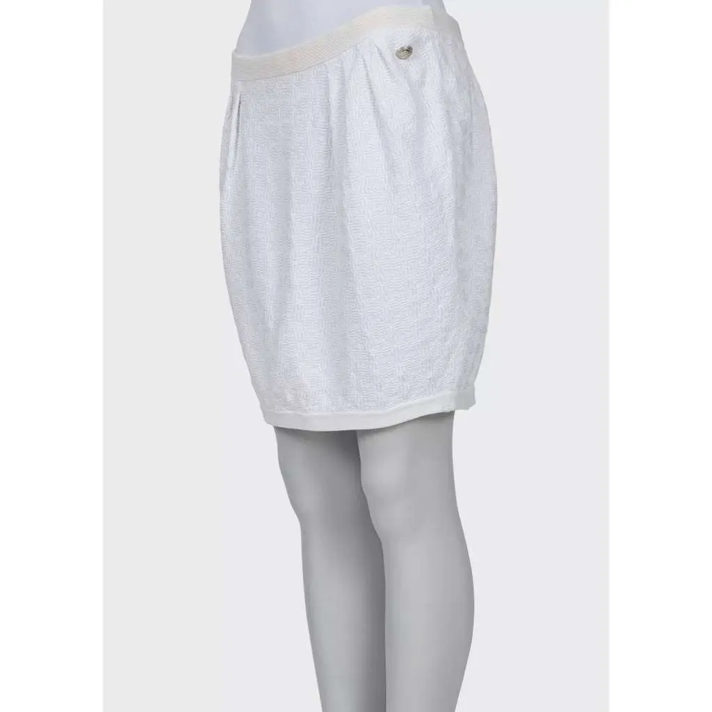 Chanel Slim Skirt White Cotton Very good - Back View