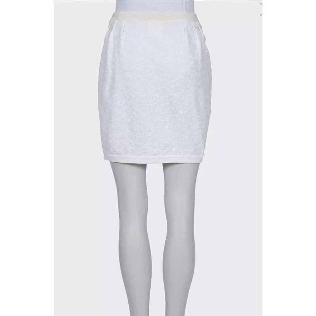Chanel Slim Skirt White Cotton Very good - Inside View