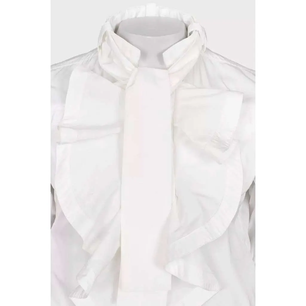 Roberto Cavalli Ruffled Jacket White Cotton Very good - Model View