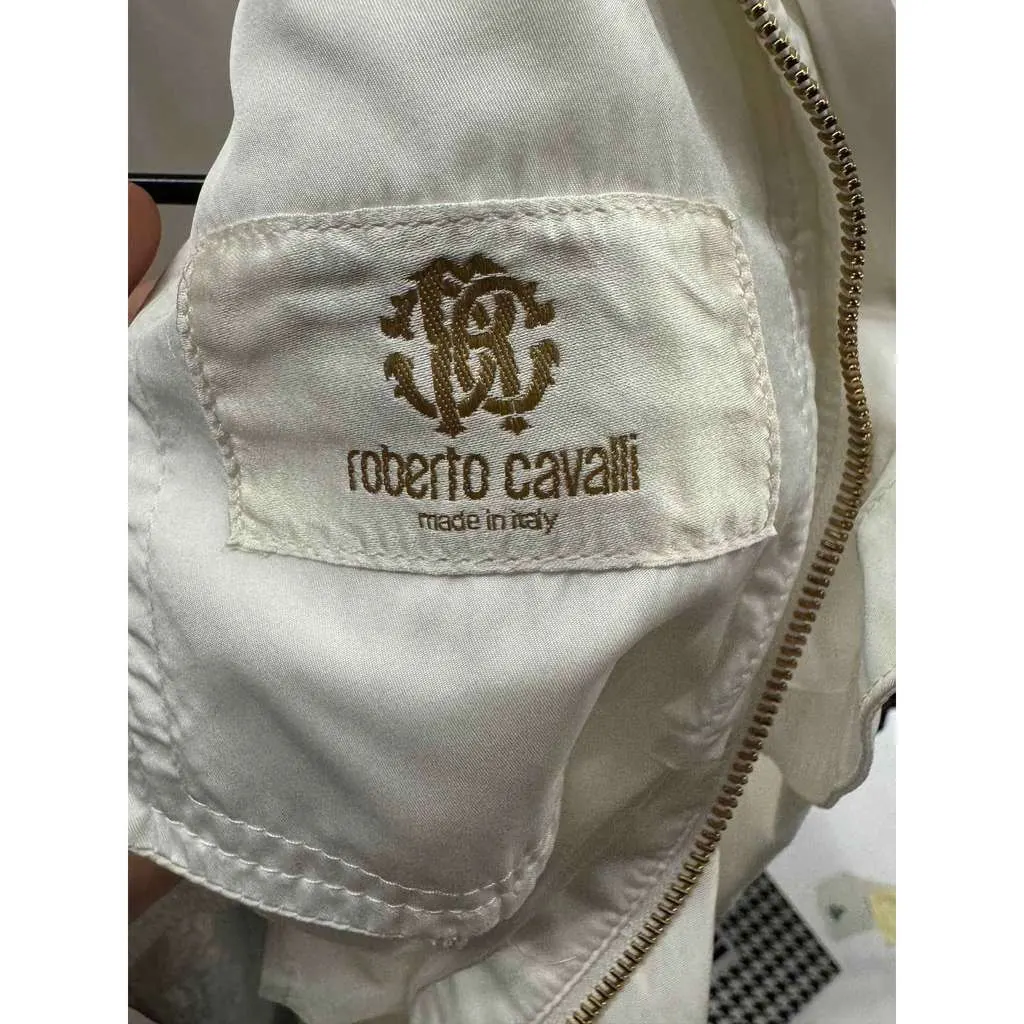 Roberto Cavalli Ruffled Jacket White Cotton Very good - Box View