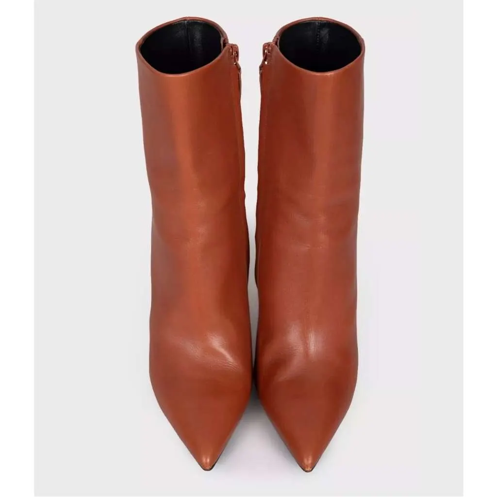 Balenciaga Pointed Toe Ankle Boots Brown Leather Very good - Back View