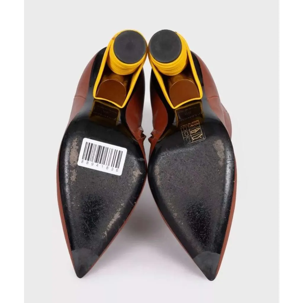 Balenciaga Pointed Toe Ankle Boots Brown Leather Very good - Box View