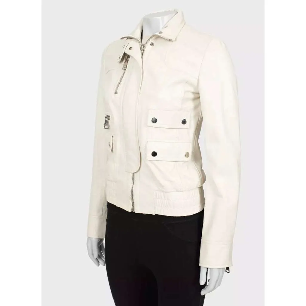 Dolce & Gabbana Jacket White Leather Very good - Back View